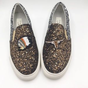 New Vintage Havana Bertie bronze glitter sneakers